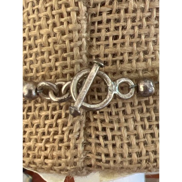 Vintage Faux Pearl Swarovski AB Crystal Necklace Toggle Clasp Choker Collar 17" - Picture 4 of 4